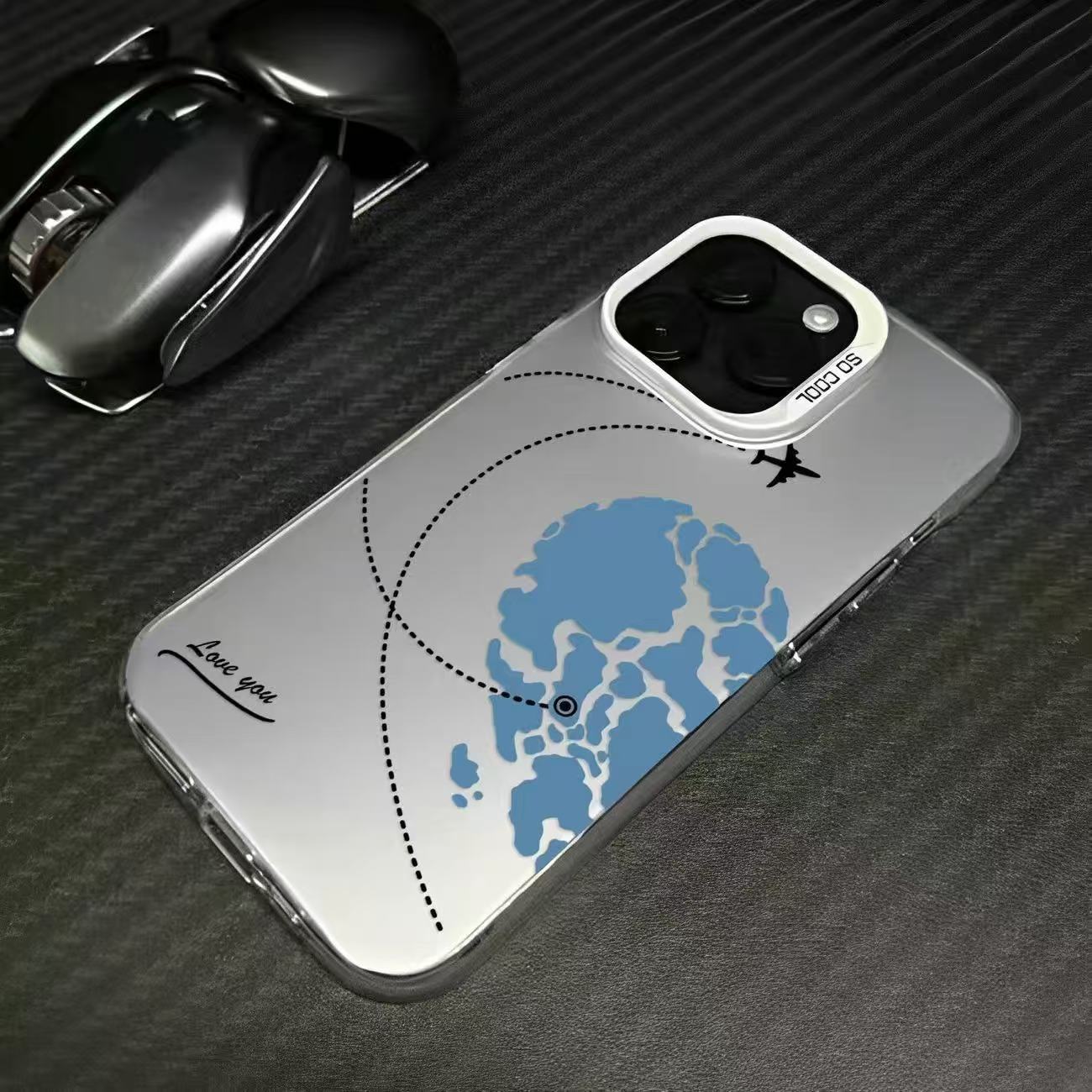 Color plata concha-blanco-medio amor azul