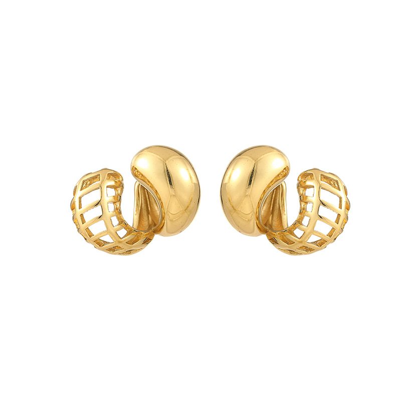 21g Weight Titanium Steel Ear Needle Material Earrings, Ear Studs Classification 1 Pair Quantity Holiday, Street Occasion Titanium Steel Material Geometric Pattern All Seasons Season Women's Gender Plating Design Retro, Commute Style 1 Pair Retro Commute Geometric Plating Titanium Steel Earrings Ear Studs 9