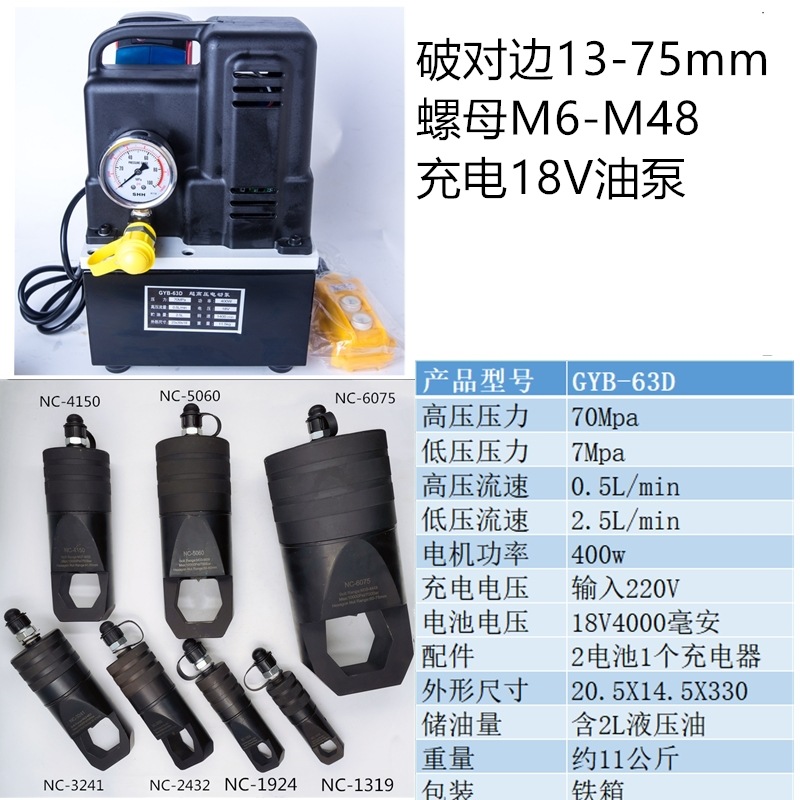 Cortador de Tuercas Hidráulico Eléctrico EC-2432 Recargable para Tuercas Oxidadas