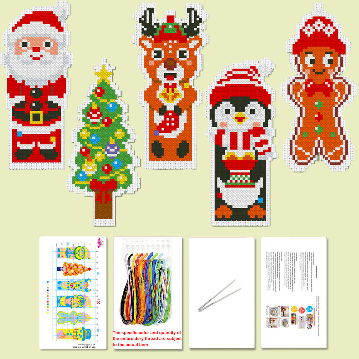 Navidad transfronteriza nueva imagen de dibujos animados de Navidad lindos niños bordados a mano