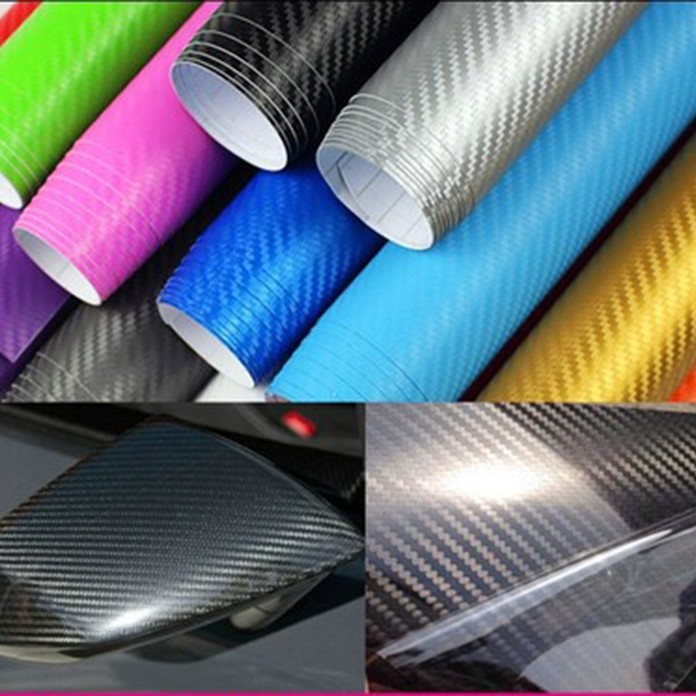 Coche pegatinas de fibra de carbono 3D tridimensional espesada fibra de carbono coche cuerpo color cambio de película cambio decorativo película