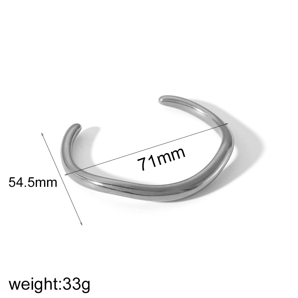 43g Weight Modern Style Simple Style Geometric 304 Stainless Steel Bangle In Bulk
