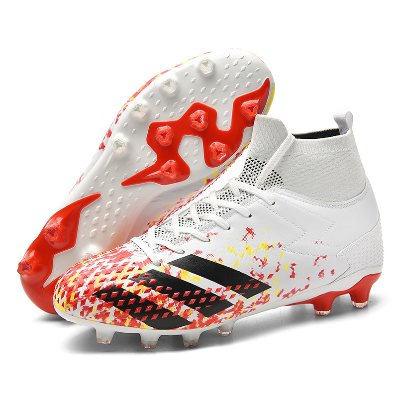 2022 transfronterizos nuevos zapatos de fútbol FGTF para hombres transpirable de alto top largo y corto de uñas zapatos de fútbol hierba zapatos de entrenamiento