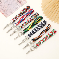 Yilin New Colorful Woven Keychain Phone Case Clip Decorative Pendant Short Wrist Strap Gift for Women