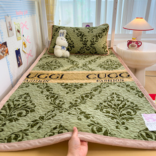 Winter Thickened Quilted Milk Velvet Bed Cover Student Dormitory Single Tatami Quilted Bed Sheet Warm Mat for Boys and Girls