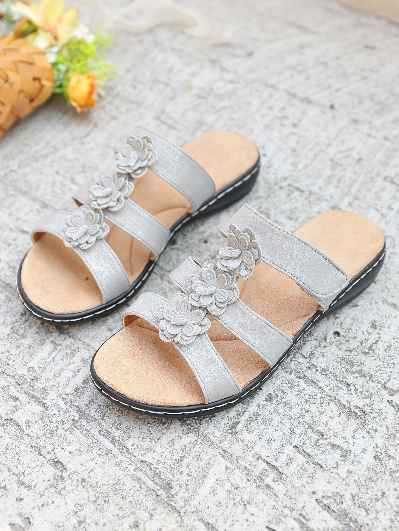 Women's Summer Floral Beach Sandals With Thick Sole Platform_voghion.com