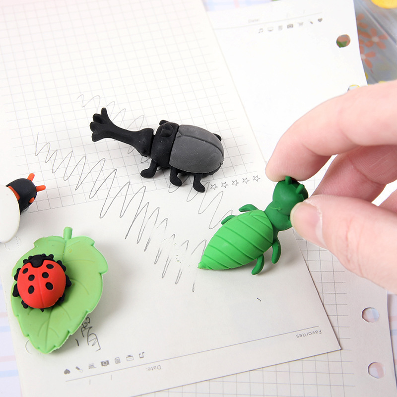 Borrador creativo de insectos para estudiantes de kindergarten Escuela Primaria niños borrador limpio y no fácil de marcar