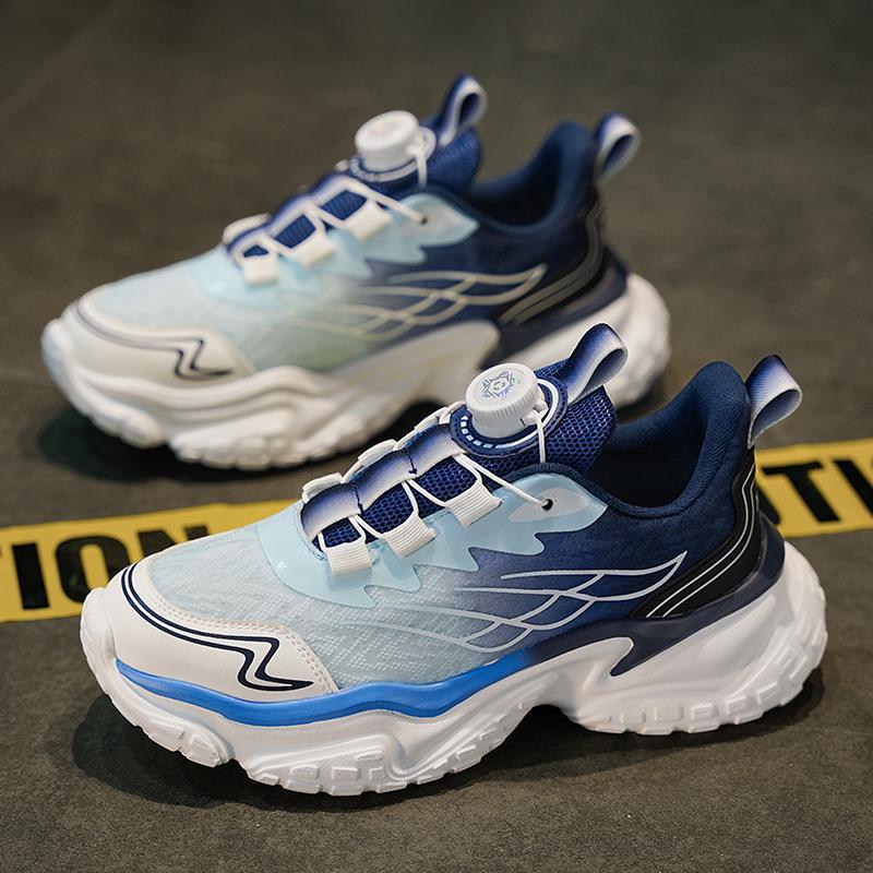 Zapatos de hombre con botones giratorios 2025 primavera para jóvenes deportes y ocio zapatos de papá zapatos deportivos casuales con absorción de impactos para hombres