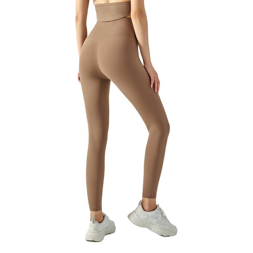 Нинбо Dashu Обнаженная высокая Талия живота трах Йога штаны двухсторонняя шлифовка персик хип-лифтинг Бег Спорт плотные Фитнес Брюки