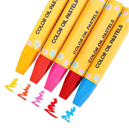 Reliable 72090 Barrel Oil Pastels 12 Colors 18 Colors 24 Colors 36 Colors Student Doodle Painting Hexagonal Rod Crayons