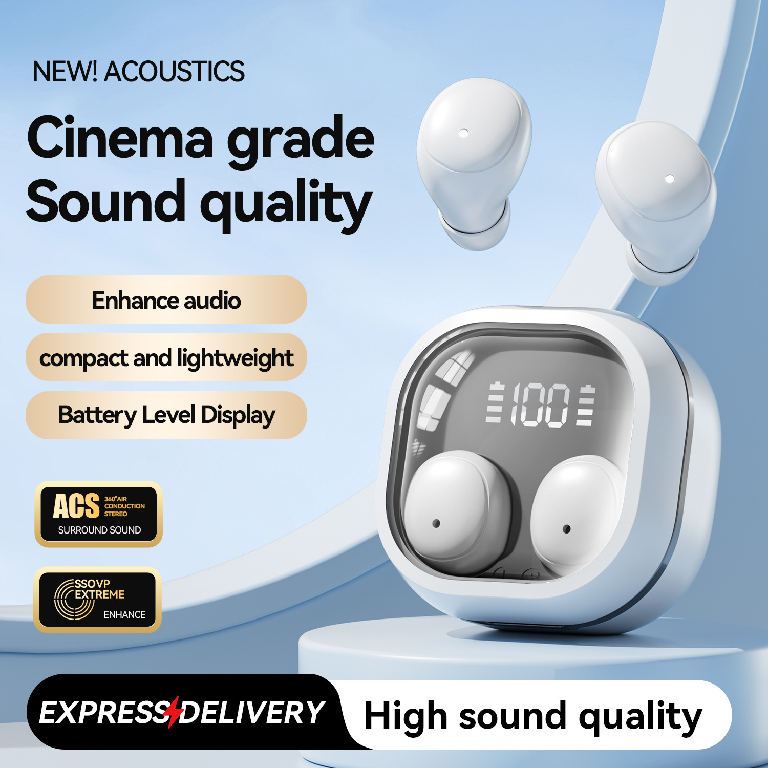 Mini-Geschenk Bluetooth TWS Kabellose 6.0 Sport- und Gaming-Kopfhörer mit langer Akkulaufzeit und Geräuschunterdrückung_voghion.com