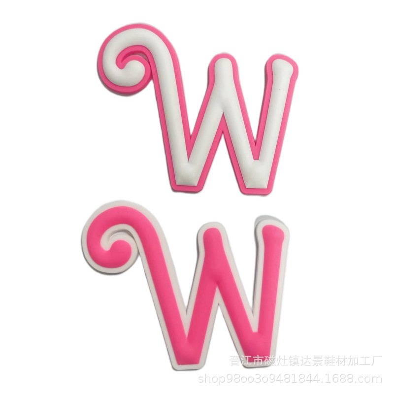 Botones de zapatos rosados con letras grandes, botones de botones, botones de botones