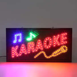悬挂式店铺橱窗LED广告标识牌KARAOKE发光字灯牌户外门头展示牌