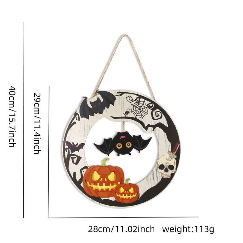 クロスボーダー新しいハロウィン木製吊り下げ飾りゴーストスカルパーティードアサイン吊り下げ装飾品|undefined