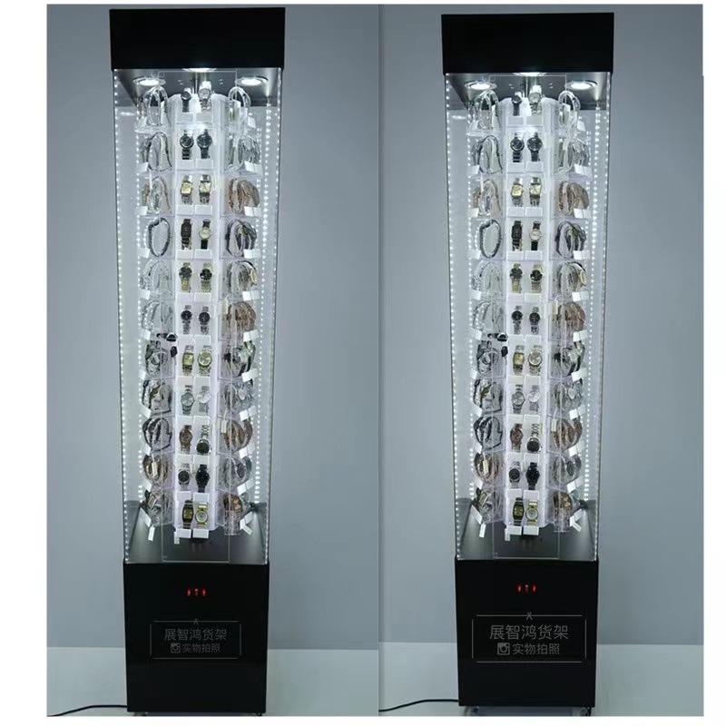 亚克力旋转展示柜手表展柜展示架手表货架儿童手表男女手表展示柜