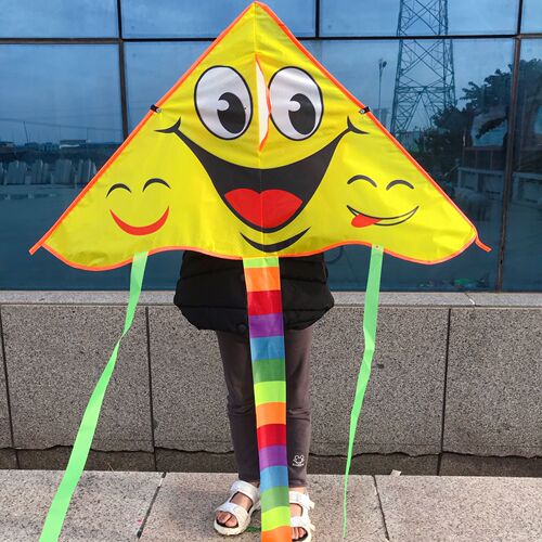 WEIFANG KITE wholesaler classic smile triangle children kite factory wholesale Amazon kite