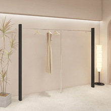 网红黑色服装店展示架不锈钢挂衣架落地式中岛架子男女装货架批发