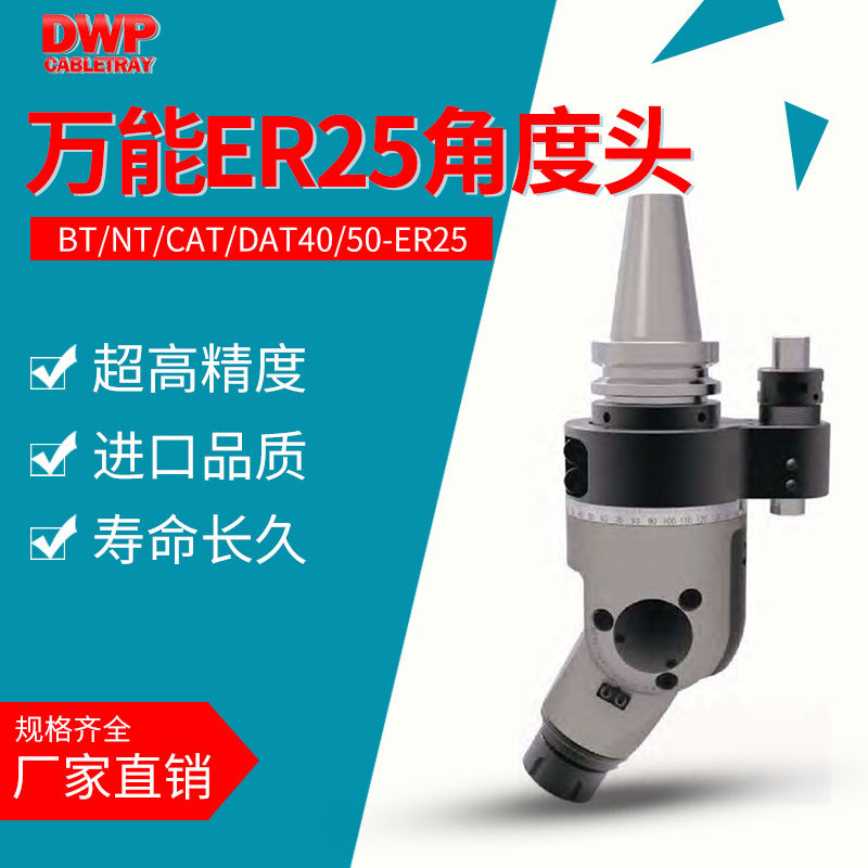CNC数控加工中心万能角度头BT40BT50龙门侧铣头ER25机床万向铣头