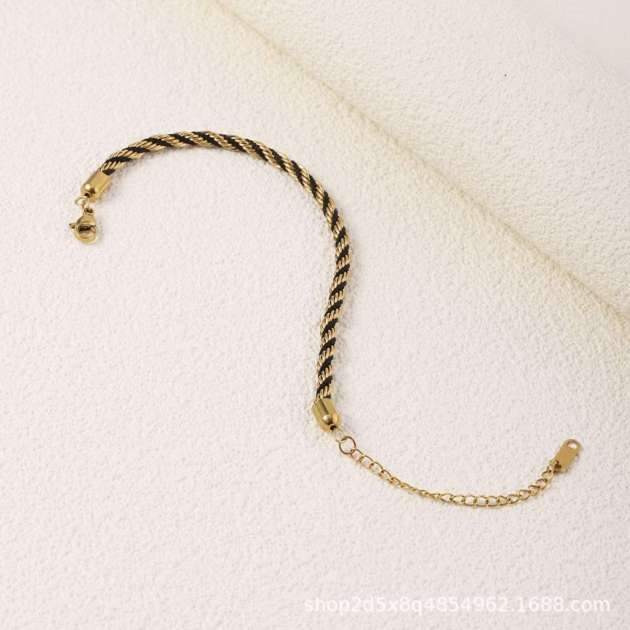 Pulsera de giro de color transfronterizo, hebilla de acero inoxidable, pulsera tejida a mano, diseño antiguo, venta directa de fábrica