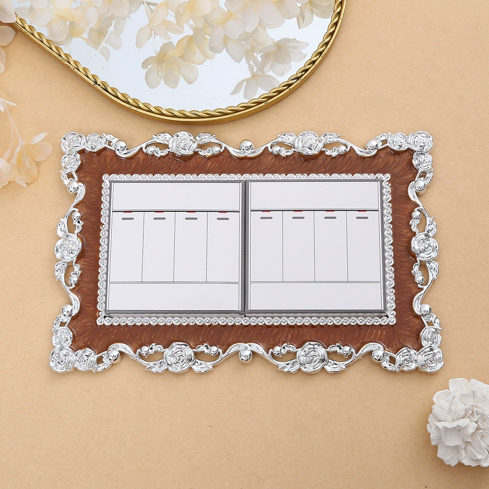 European-style creative rose lace candy color 4043 86*172 resin double switch socket factory direct