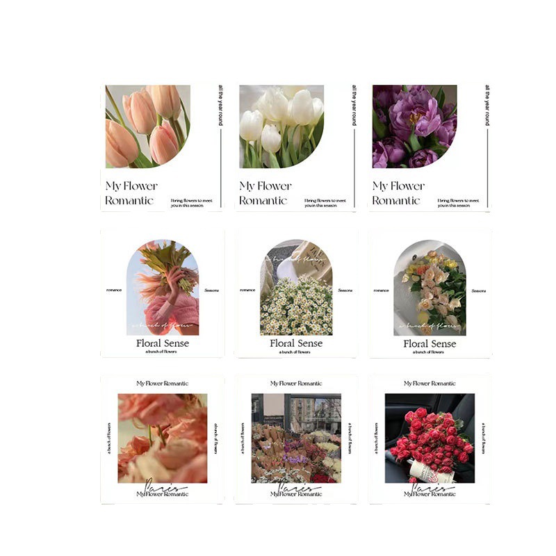 Tarjeta de felicitación floral tarjeta de agradecimiento fresca Tarjeta de bendición de vacaciones creativa Mensaje de confesión tarjeta colgante Etiqueta de flor