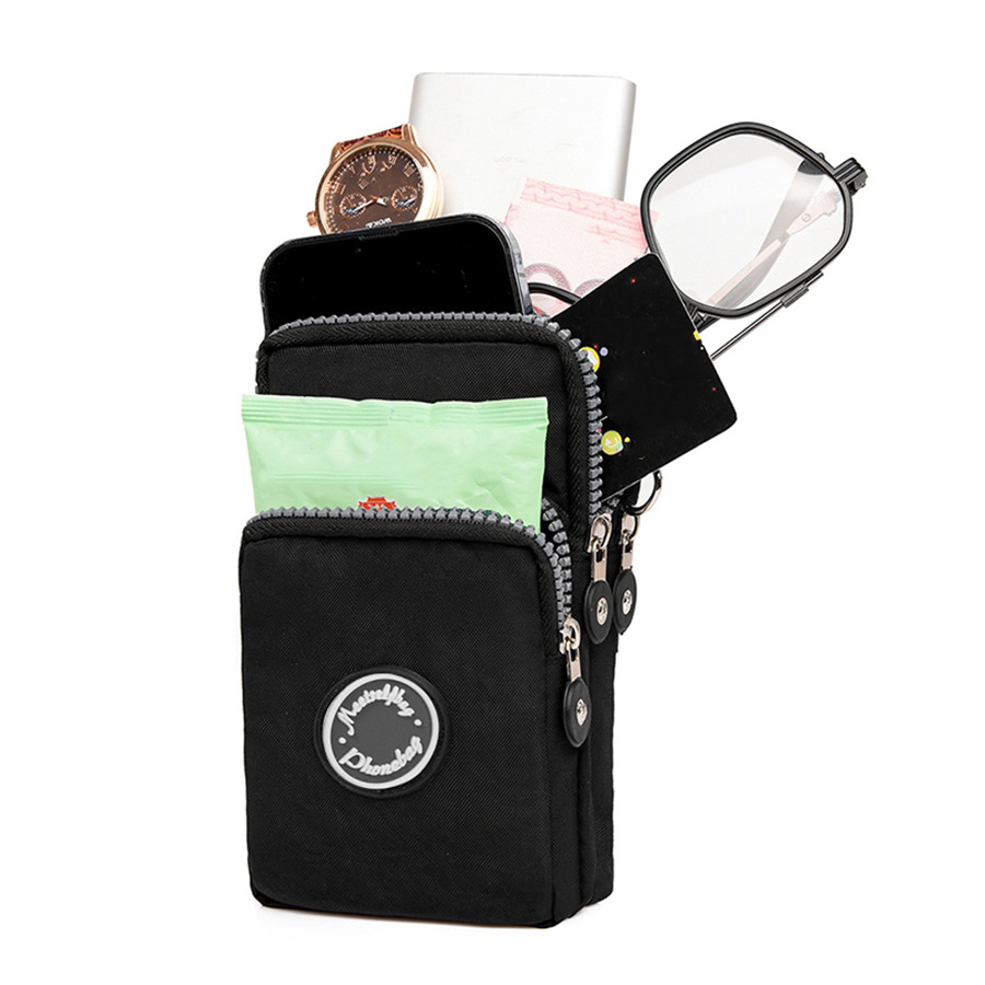 Bolsa de mensajero de mano de suministro directo de fábrica al por mayor, bolsa de teléfono móvil de pantalla grande, monedero, bolso de muñeca con cuello colgante, mini vertical para correr