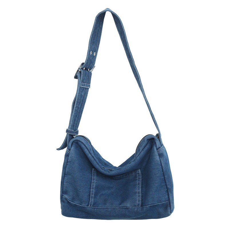Bolsa de mensajero de mezclilla para mujer 2024 primavera nueva versátil estudiante universitario clase bolso de hombro urbano bolso de mano