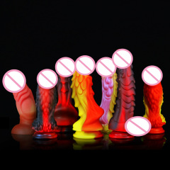 New Colorful Liquid Silicone Big Penis Shaped Anal Plug Fake Penis Female Sexual Toy for Resale