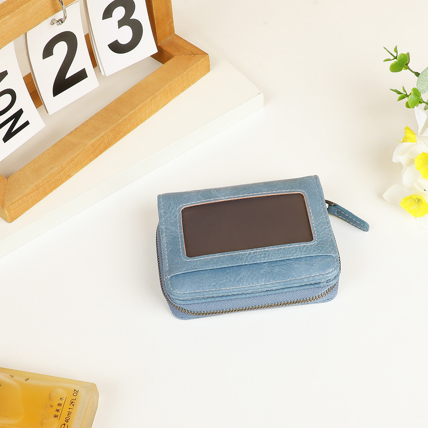 Transfronterizo PU piel antirrobo bolsa de tarjeta de órgano cubierta multifuncional gran capacidad simple bolsa de cambio bolsa de tarjetas billetera RFID