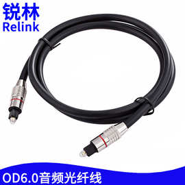 OD6.0镀镍头数码光纤音频线Toslink方口同轴电视功放音频光纤线