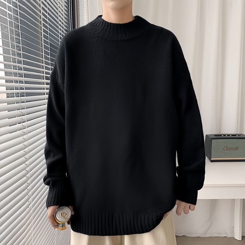 Men's autumn and winter color-blocked, half-turtleneck knitted sweater, slim-fit, versatile, warm, fashionable, and suitable as an inner layer or base layer; available in stock Men's autumn and winter color-blocked, half-turtleneck knitted sweater, slim-fit, versatile, warm, fashionable, and suitable as an inner layer or base layer; available in stock
