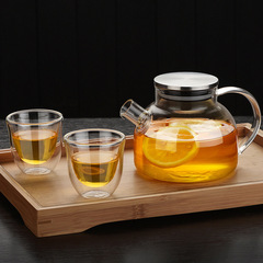 Glass teapot, high borosilicate heat-resistant glass tea set, heat-resistant teapot, health flower teapot, small kettle