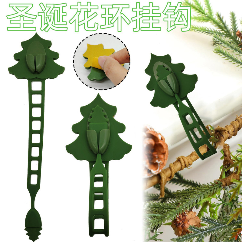 Christmas Wreath Hook Stocking Holder, Silicone Tape for Wreath Fireplace Mantel Staircase