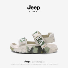 jeep儿童凉鞋夏季夏款2023新款软底防滑魔术贴宝宝男孩男童沙滩鞋