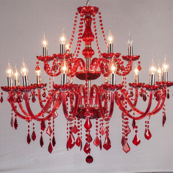 12 + 6 araña de cristal blanco de doble capa 18-Cabeza de jade blanco vela lámpara sala de estar Hotel ingeniería boda KTV