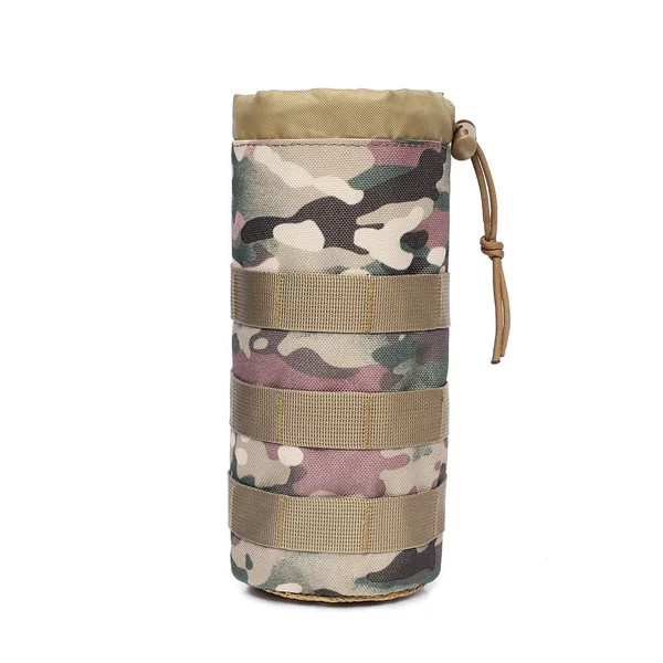 Amazon External Water Bottle Bag Portable Mesh Bag Water Cup Holder Outdoor Sports Molle Waist Bag Drawstring Accessory Bag