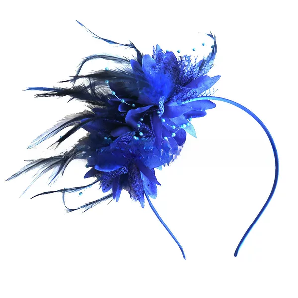 Popular Amazon feather headband headdress European and American bridal retro style feather headdress flower horse racing festival flower hair accessories Black