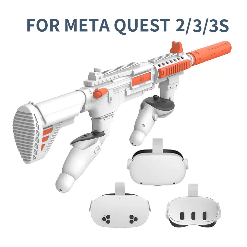 厂家适用quest2/3代白橙色加长款VR游戏配件手柄quest二三代共用