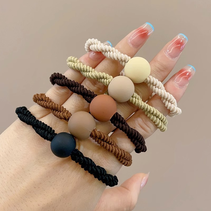 Simple nuevo Maillard cabeza cuerda de bola de las mujeres cabeza alta Cola de Caballo corbata de pelo cuerda de pelo alta elástico durable banda de goma tocado