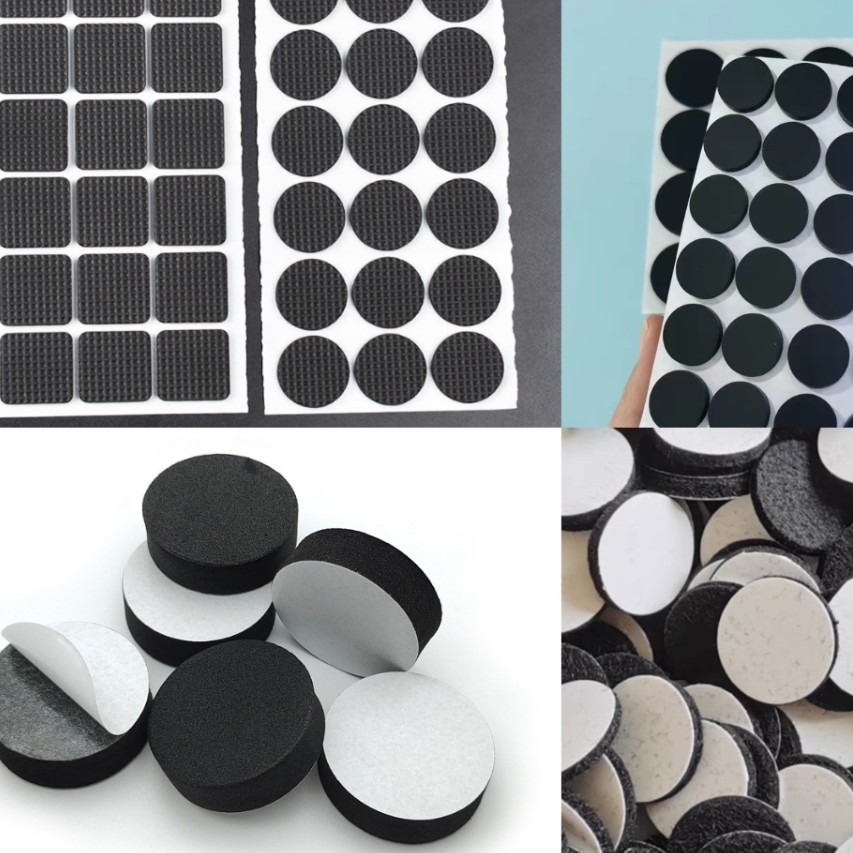 自粘防滑黑色eva 圆形背胶eva 泡棉脚垫单双面背胶毛毡工艺品防滑