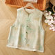 high quality Age-reducing Middle-aged Women's Double-sided Wear Chinese Style National Style Jacquard Brocade Vest Vest Women's Spring and Autumn Jacket