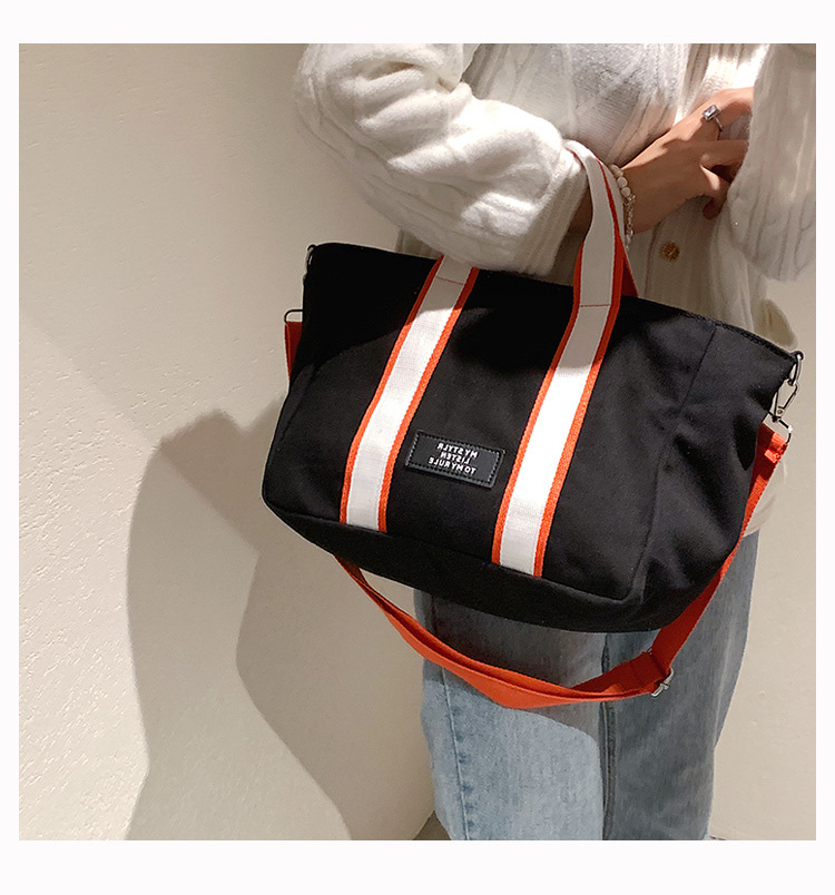Fashion Large Capacity Wide Shoulder Strap Hit Color Portable Tote Bag Wholesale Nihaojewelry display picture 2