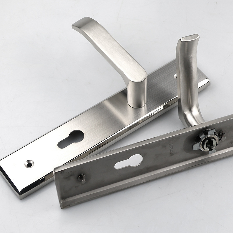 Cerradura mecánica de puerta de entrada cerradura de panel de puerta 304 cerradura de manija de acero inoxidable cerradura de manija de panel de puerta antirrobo europea