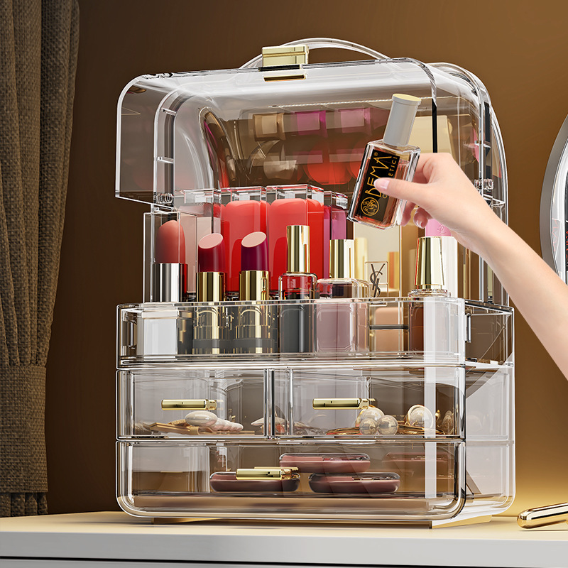 Caja de almacenamiento de cosméticos de alta calidad de gran capacidad de escritorio collar de estante de ropa de tocador caja de almacenamiento de lápiz labial image 4