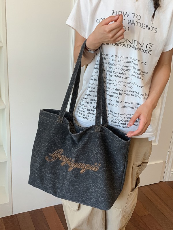 Bolsas de jeans de gran capacidad para mujeres 2026 verano nuevo estilo coreano bolsas de compras de moda viaje ocio bolsas de hombro
