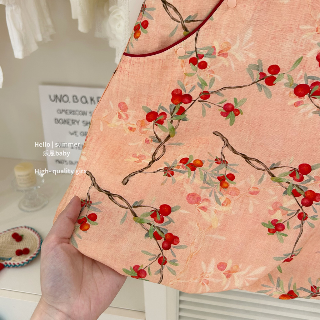 [Le En baby] Nuevo vestido cheongsam chino para niñas Falda de chaleco sin mangas Estilo chino Bebé Hanfu Verano