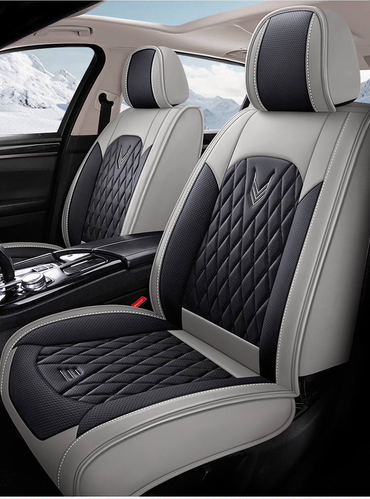 Car Seat Cushion, Waist Support, Wing Protection, Five-Seater Four-Season Cushion, All-Inclusive Seat Cover, Seat Cushion, Nappa Leather, Amazon Europe and America Cross-Border