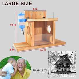 亚马逊壁挂式松鼠喂食器户外冬季松鼠投喂器带自动水瓶