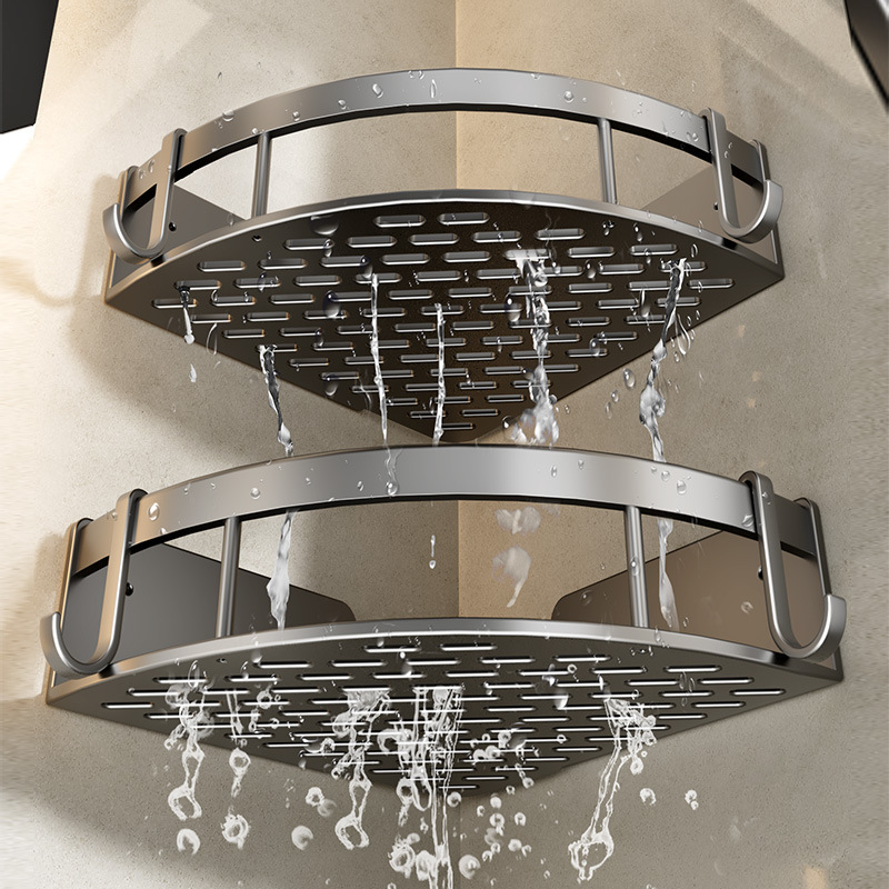 Bathroom bathroom triangle storage rack punch-free toilet hand washing washstand wall storage rack bath wall hanging Bathroom bathroom triangle storage rack punch-free toilet hand washing washstand wall storage rack bath wall hanging