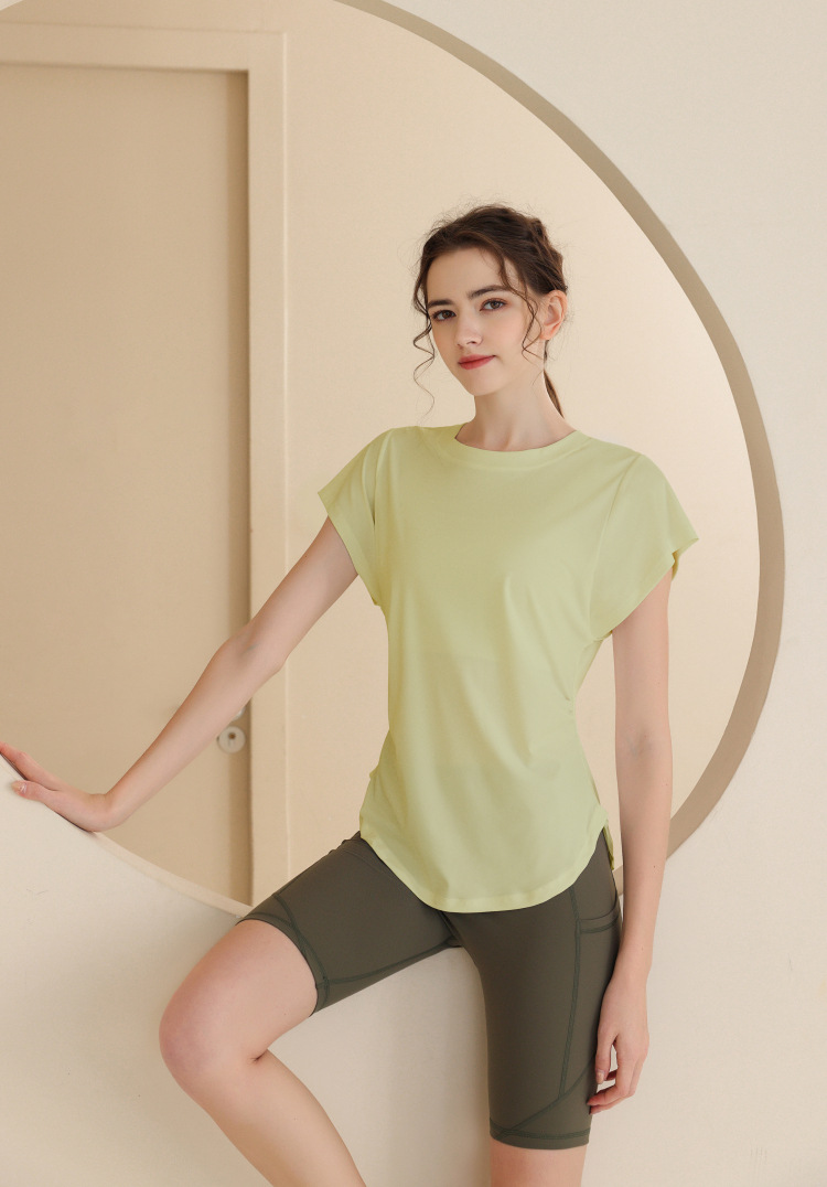 New Snowflake Cotton Breathable Sports Top Women's Short Sleeve T-shirt Running Training Cover Up Slimming Fitness Yoga_voghion.com